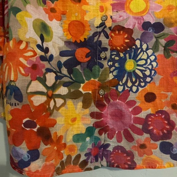 Unbranded Women’s 3/4 Sleeve Vibrant Colors Button Down Linen/Rayon Shirt XL - Picture 2 of 6